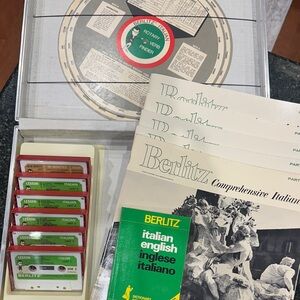 Berlitz Italian Language Course with Tapes briefcase books verb wheel vintage